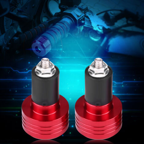 Paar universelle 22-mm-Aluminium-Gewichtsausgleichsstopfen für Motorradlenker, rot
