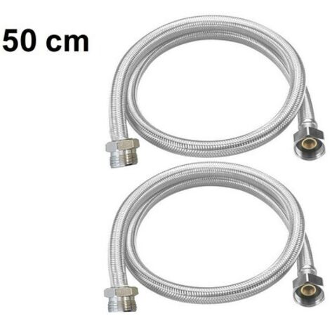 PAARFLEXIBLESCHLÄUCHE50CMEINLASSROHRE1/2X1/2MÄNNLICHWEIBLICHDGO-176