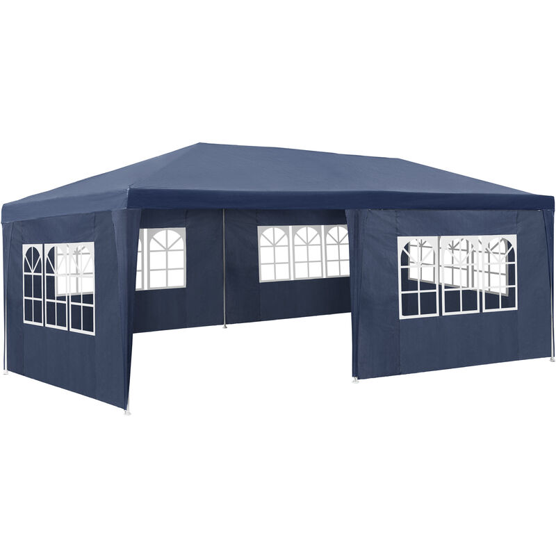 

Pabellón 6x3m con 5 paneles laterales - cenador de jardín con piquetas, carpa para fiestas con estructura robusta, gazebo impermeable con ventanas