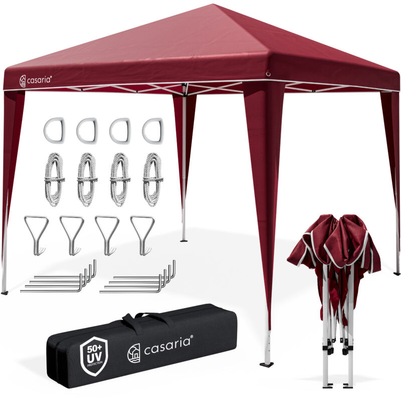 

Carpa plegable pabellon de jardin cenador Capri 3x3m de jardín impermeable para eventos exterior Rojo - Rojo - Deuba