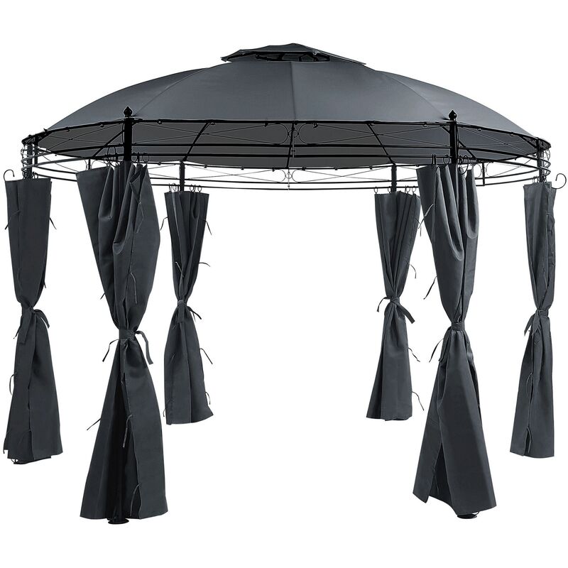 

Pabellón de jardín gris oscuro ⌀368 cm SAFARA