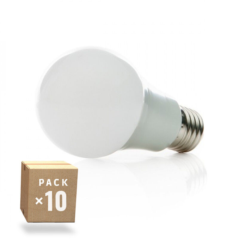 Image of Pacchetto 10 Lampadine LEDs Sferico Alluminio/PC E27 7W 630Lm 40.000H - Bianco Freddo