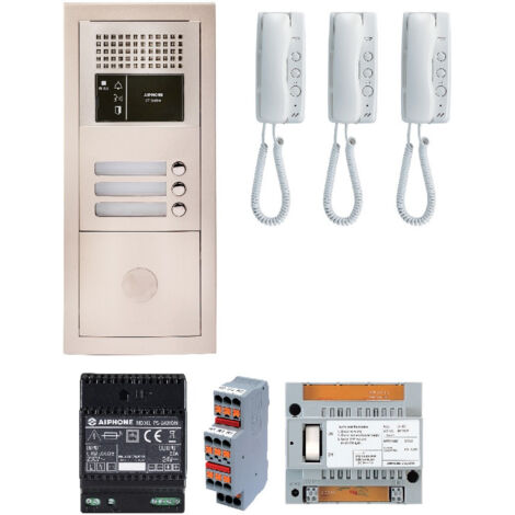 Pacchetto audio GTBA3E 3 BP con 3 stazioni GT1D programmate da Aiphone