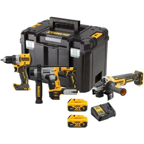 Kit 3 utensili XR 18V 5Ah brushless DEWALT DCD800 + trapano DCH172 SDS plus + smerigliatrice angolare DCG405 - DCK355P2T-QW