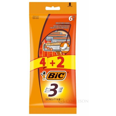 Pacchetto da barba uomo 3 Sensitive 4+2 unità