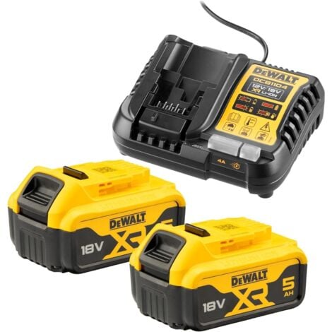 Pacchetto energia XR 18V - DEWALT - con 2 batterie 18V 5.0Ah + caricabatterie universale 12V/18V - DCB1104P2-QW