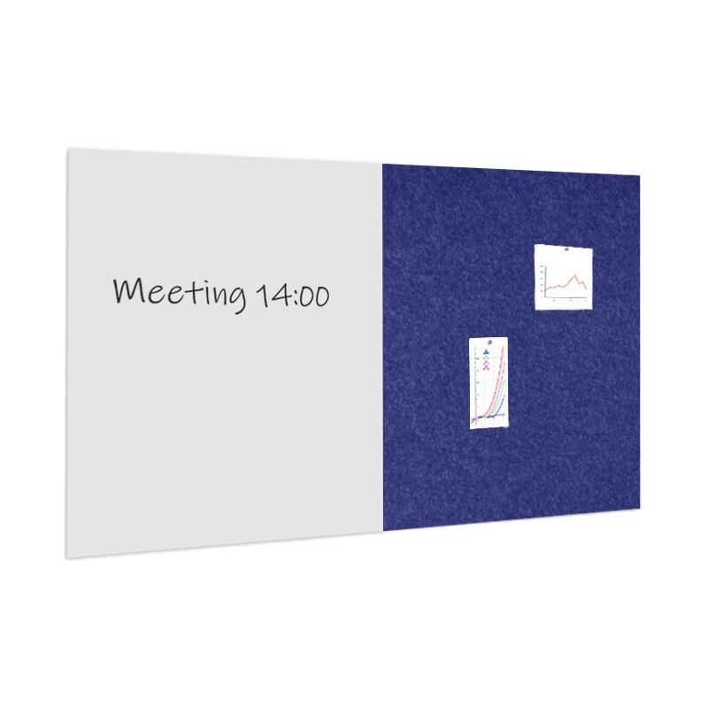 Image of Pacchetto lavagna bianca / bacheca 100x200 cm - 1 lavagna + 1 pannello acustico - Blu
