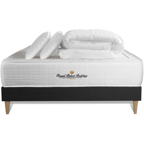 Pacchetto letto completo - Materasso 140x200cm + Box spring con doghe (kit) + 2 cuscini + Piumino - Windsor