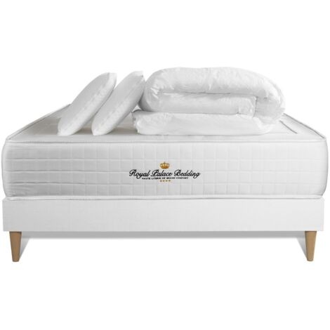 Pacchetto letto completo - Materasso 140x200cm + Box spring con doghe (kit) + 2 cuscini + Piumino - Windsor