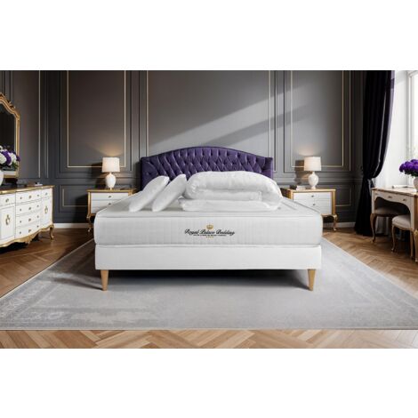 Pacchetto letto completo - Materasso 140x200cm + Box spring (monoblocco) + 2 cuscini + Piumino - Nottingham