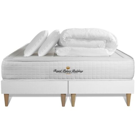 Pacchetto letto completo - Materasso 160x200cm + 2 molle box (monoblocco) + 2 cuscini + piumone - Balmoral