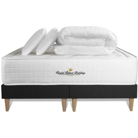 Pacchetto letto completo - Materasso 160x200cm + 2 molle box (monoblocco) + 2 cuscini + piumone - Buckingham
