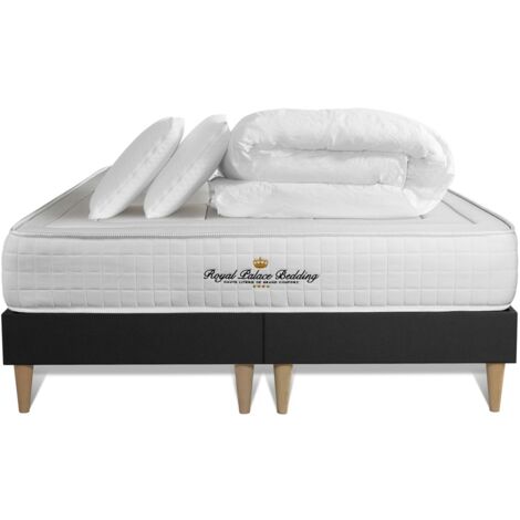 Pacchetto letto completo - Materasso 180x200cm + Box spring (monoblocco) + 2 cuscini + Piumino - Balmoral