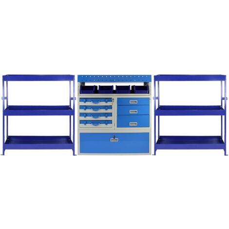 Pacchetto Tempest con 1 Scaffale con Cassetti e 2 Scaffali con Mensole per Van