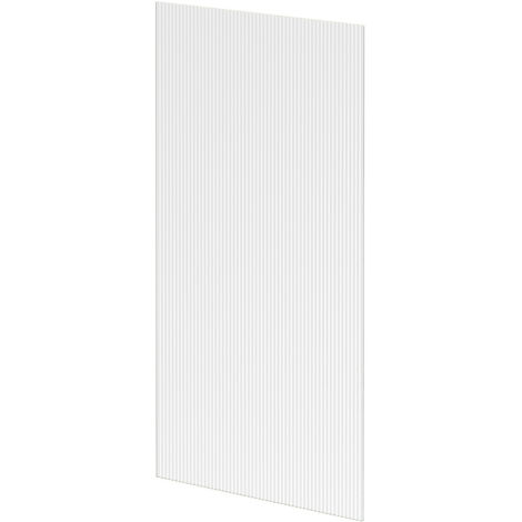 Pacco 8mm Fluted 1850mm x 900mm Walk In Shower Glass