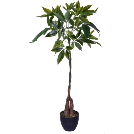 Pachira Artificiale con Vaso Altezza 115 cm Verde