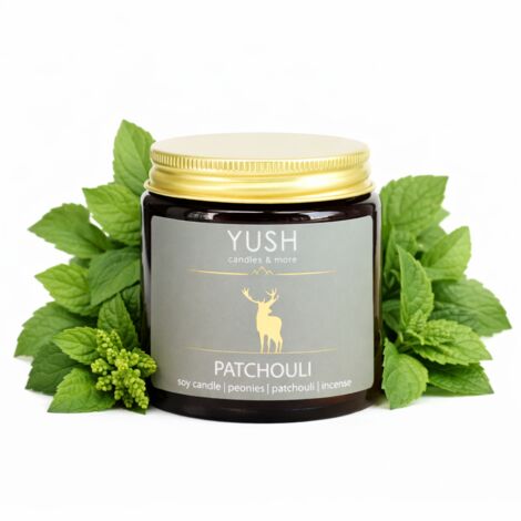 Pachul铆 - Vela de soja con pachul铆, bergamota y rosa - Yush - 120 ml