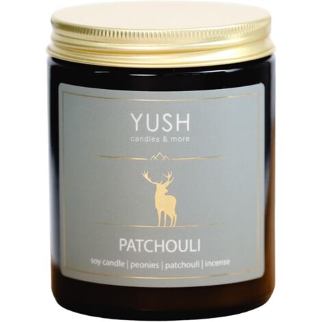 Pachul铆 - Vela de soja con pachul铆, bergamota y rosa - Yush - 180 ml