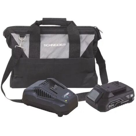 Pack 1 batterie + chargeur+ sac de transport SCHNEIDER