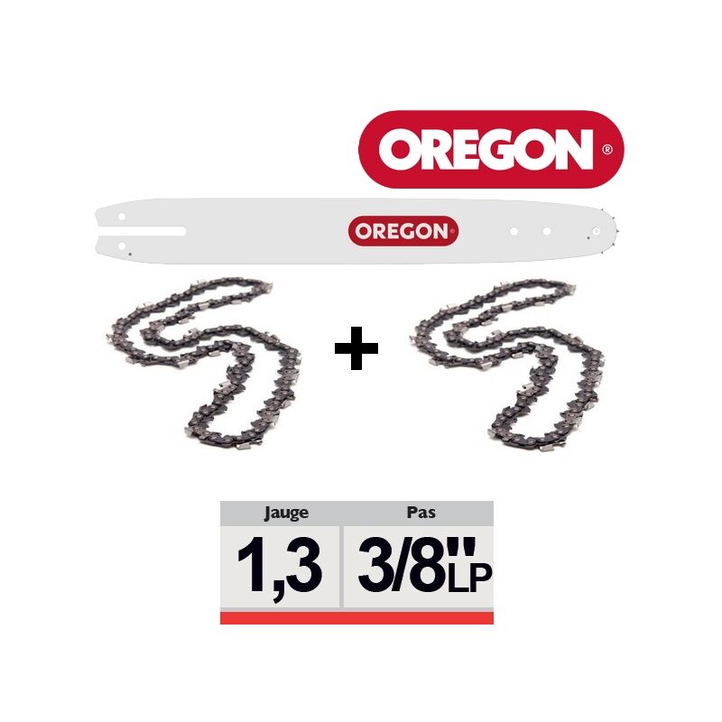 Pack 1 guide + 2 chaînes tronçonneuse Oregon SDEA074 40cm