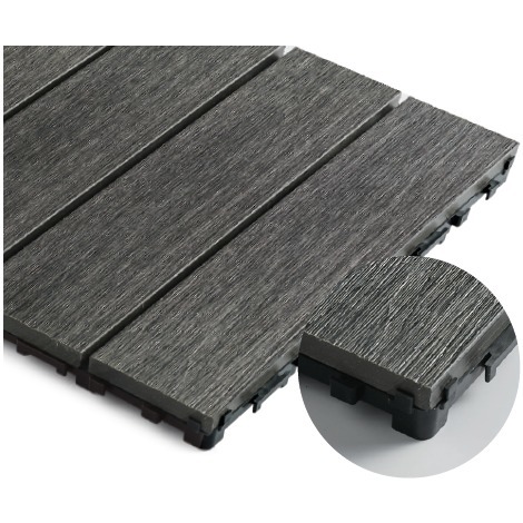 Pack 1 m² caillebotis en bois composite coextrudé (11 pièces 30 cm x 30 cm)