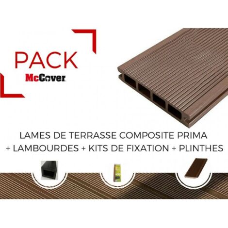 PACK 1 m² lame de terrasse composite Prima ACCESSOIRES (3 coloris) 2200mm