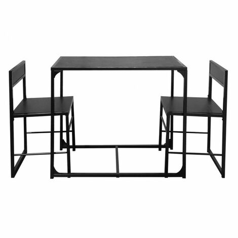 Pack 1 table et 2 chaises noir studio étudiant - BERNY 7286 - Noir
