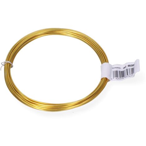 Pack 1 Unid. Rollo Alambre Aluminio 1,5mm 5m Dorado