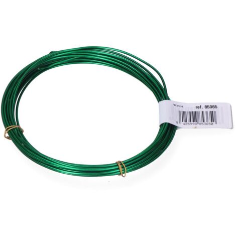 Pack 1 unité. Rouleau de fil d'aluminium 1,5 mm 5 m vert