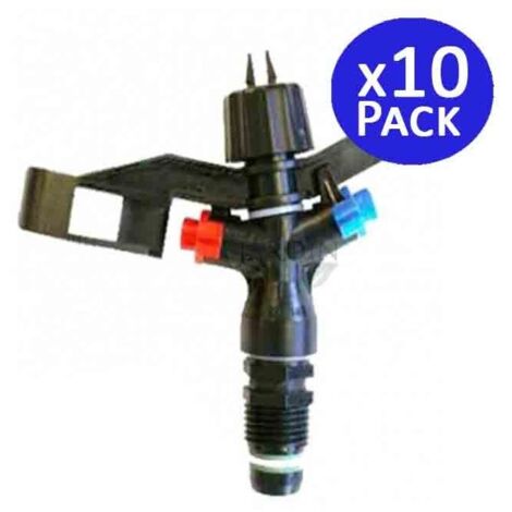 Pack 10 Aspersores Agrícolas Circulares 1/2", Alcance 8 a 12 m, Riego Profesional