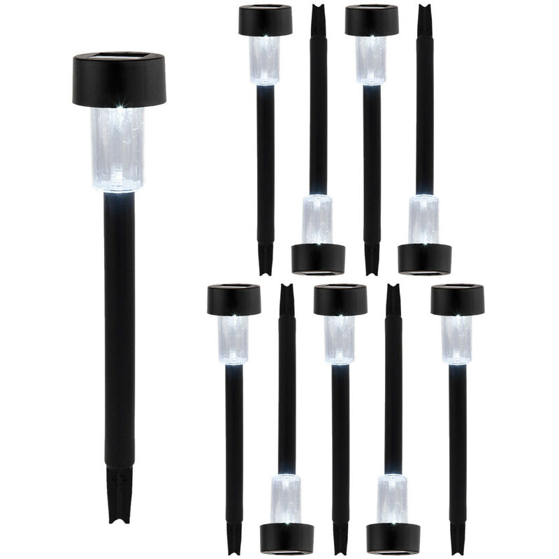 

Pack 10 Balizas Solares LED Exterior Crepuscular Negro 6000K 7hSevenOn Outdoor