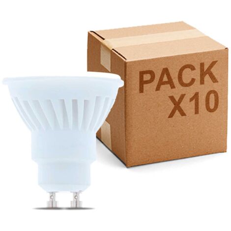 ILUMSTORE Pack 10 Bombillas Dicroicas LED GU10 10W 120º Cerámica Blanco Frío