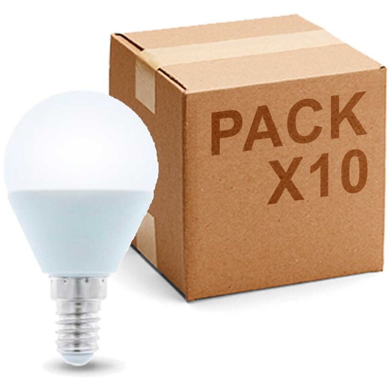 

Pack 10 Bombillas led E-14 esferica 5W 400Lm | Blanco Cálido 3000K