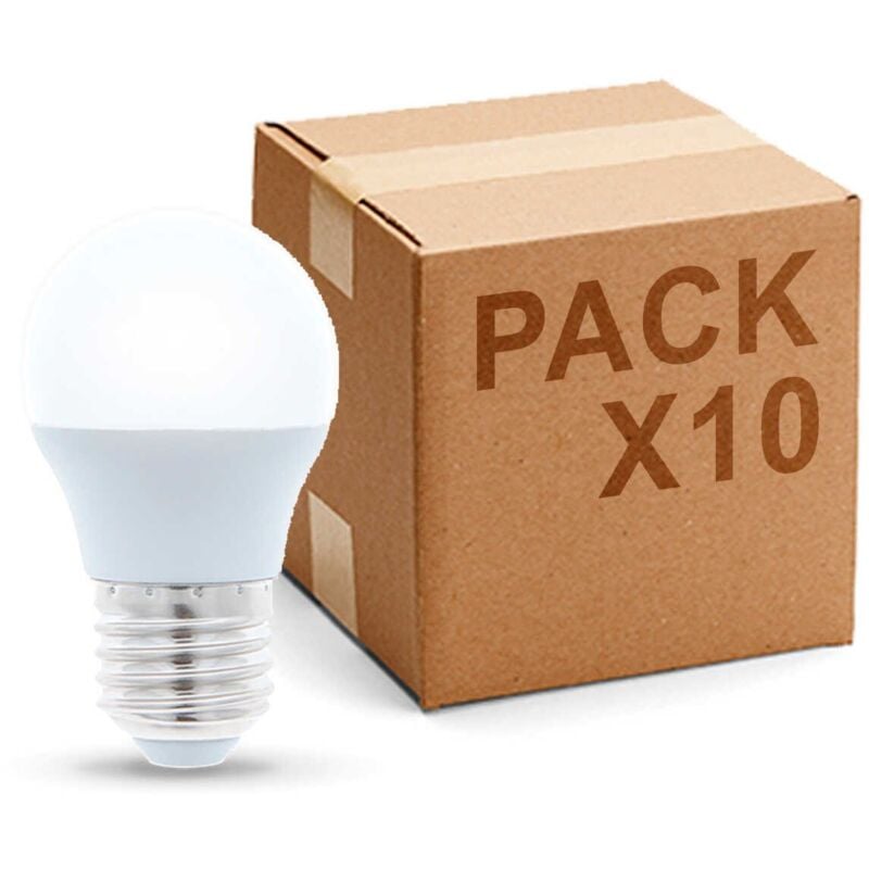 

Pack 10 Bombillas led E-27 esferica 5W 400Lm | Blanco Frío – 6000K