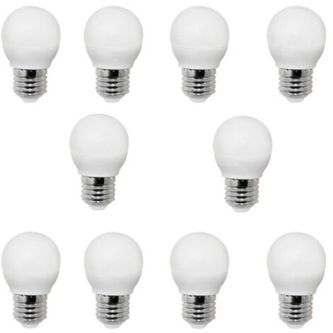 Pack 10 Bombillas LED Esférica E27 (4W - 4200K)