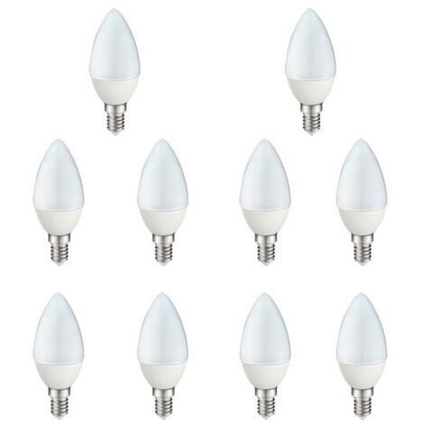 Pack 10 bombillas LED Vela E14 (4W - 4200K)
