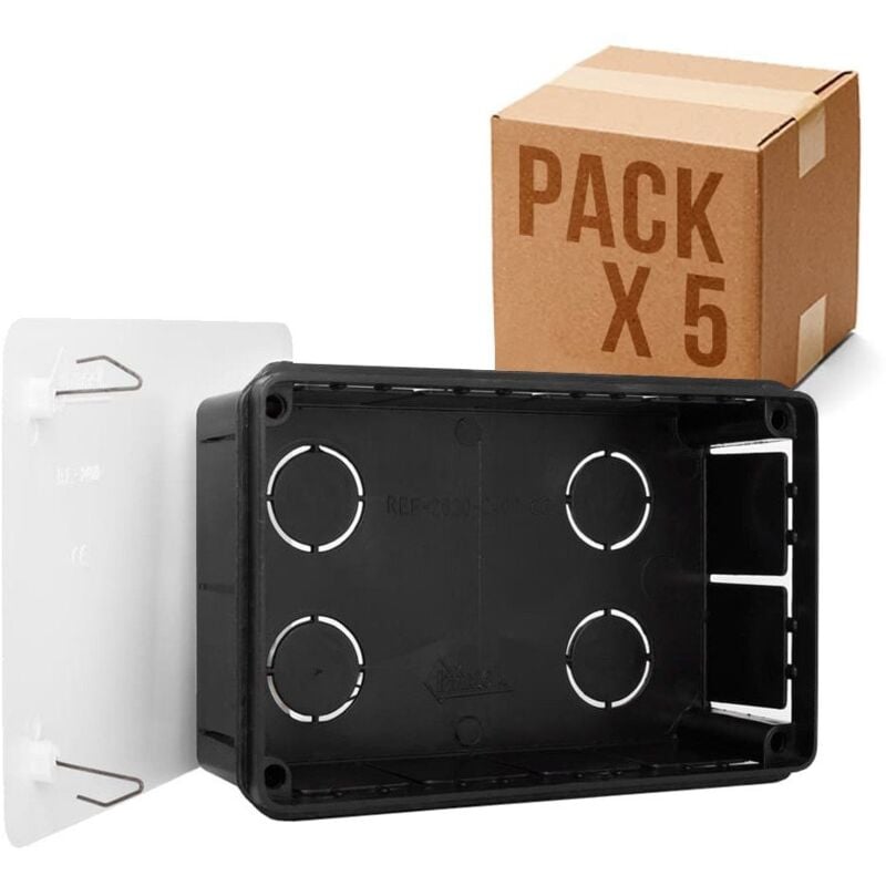 

Pack 5 Cajas de empotrar 174x114mm +Tapa Blanca con garras