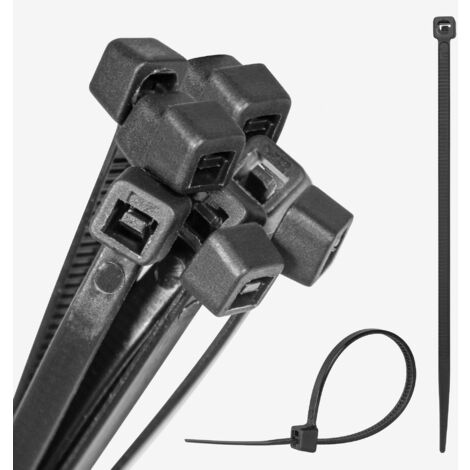 Pack 10 Collier de Serrage Plastique Noir 2,5x100 mm - Cable Management, Attache Cable, Serre Cable - Alternative au Colson, Serflex, Rilsan Noir