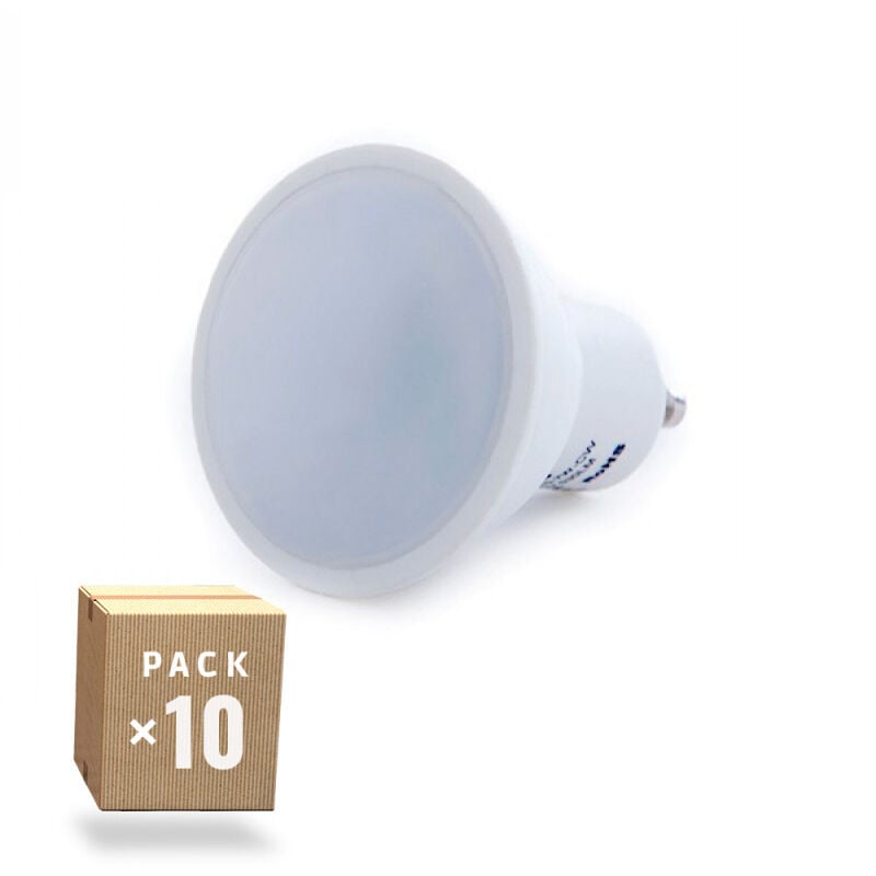 Image of Greenice - Confezione da 10 lampadine led GU10 7W 486Lm 3000ºK 10 40.000H [SKY-GU10-7W-WW-PK10-AP] - Bianco caldo