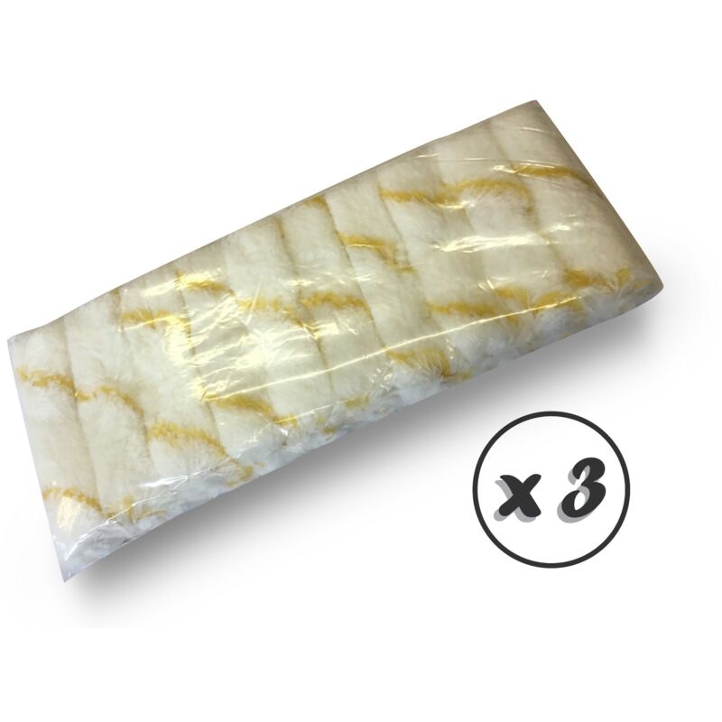 Pack 10 manchons mini rouleaux pattes de lapin laqueur Velours ou Polyamide 100 mm - Quantité x 3 - 10 manchons polyamide