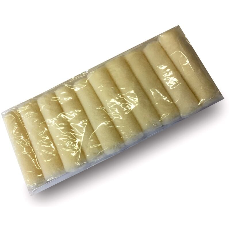Pack 10 manchons mini rouleaux pattes de lapin laqueur Velours ou Polyamide 100 mm - Quantité x 1 - 10 manchons velours