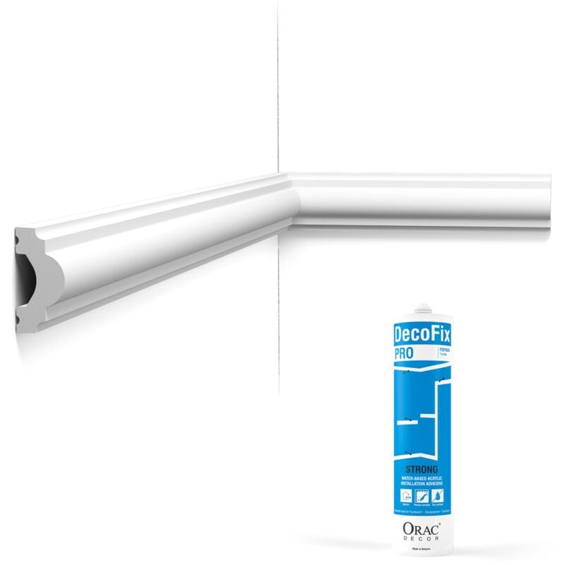 Pack 10 mètres Cimaise murale PX120 avec colle Orac x Cimaises-et-plus - 4x2x2