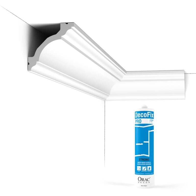 Pack 10 mètres Corniches Plafond C213 avec colle Orac x Cimaises-et-plus - 8x8