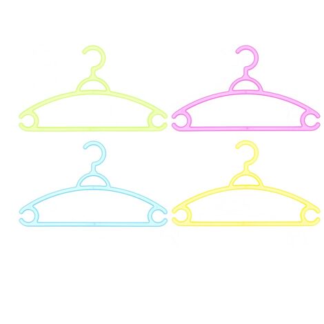 Pack 10 perchas infantiles de plastico organizador con barra  Multicolor