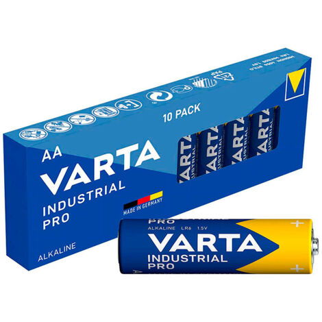 Pack 10 Piles Aa Lr06 Varta Industrial Pro Ø14,5x50,5mm