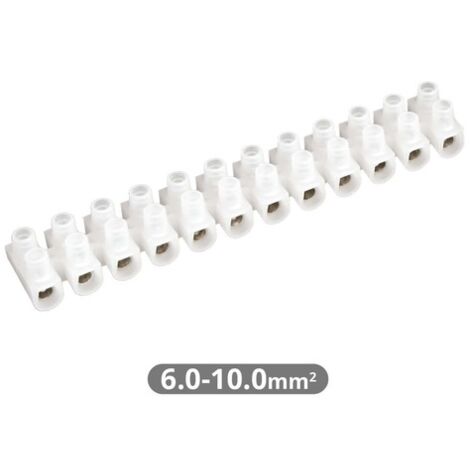Pack 10 Regletas de conexión. 10mm. color blanco.