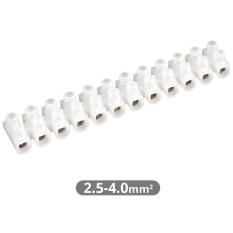 Pack 10 Regletas de conexión. 4mm. color blanco.