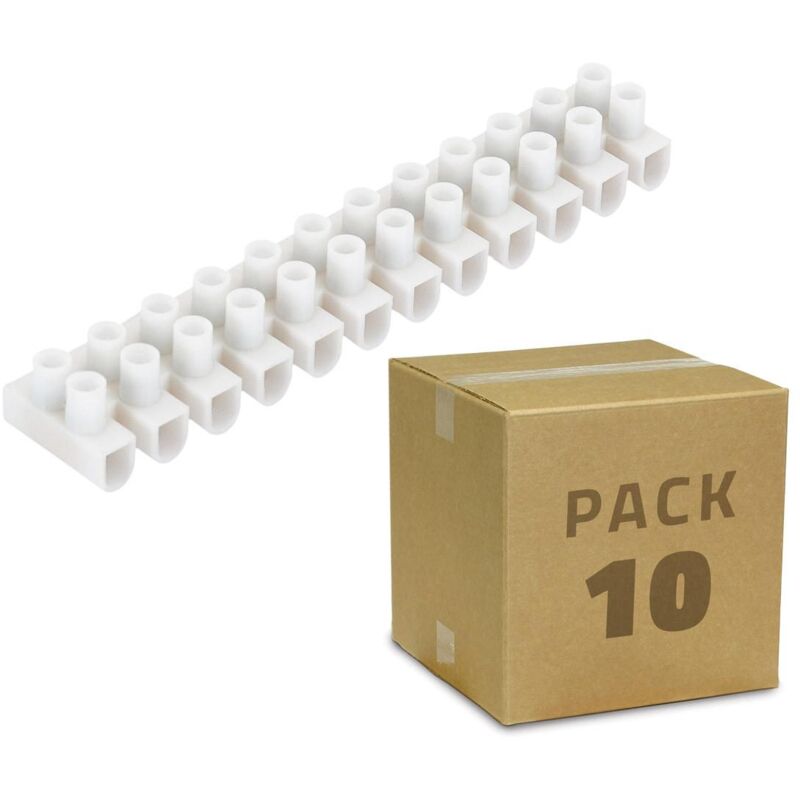 

Pack 10 unidades de Clema Regleta de 12 Conectores de Cable Eléctrico Blanco -