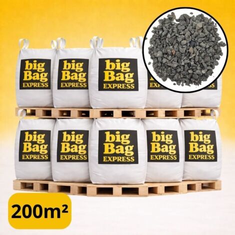 PACK 10 X BIG BAG de +/- 1,5T ≃ 200M² Gravillon “Grain de Riz” Gris Ø 2/6 mm - Livraison PREMIUM