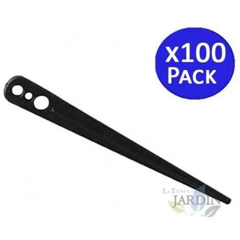 Pack 100 Estacas riego por goteo microtubo 0 a 7mm, piqueta para fijar a la tierra